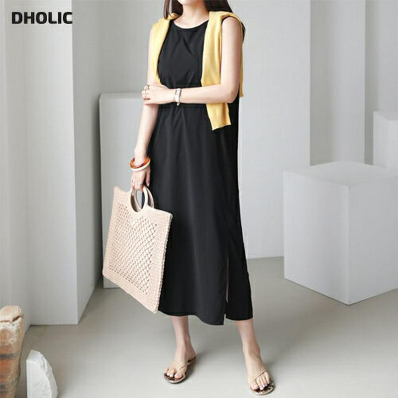 ラウンドスリーブレスワンピース・全3色・b63110 レディース【ops】【韓国 ファッション ワンピース ロング ロングワンピ