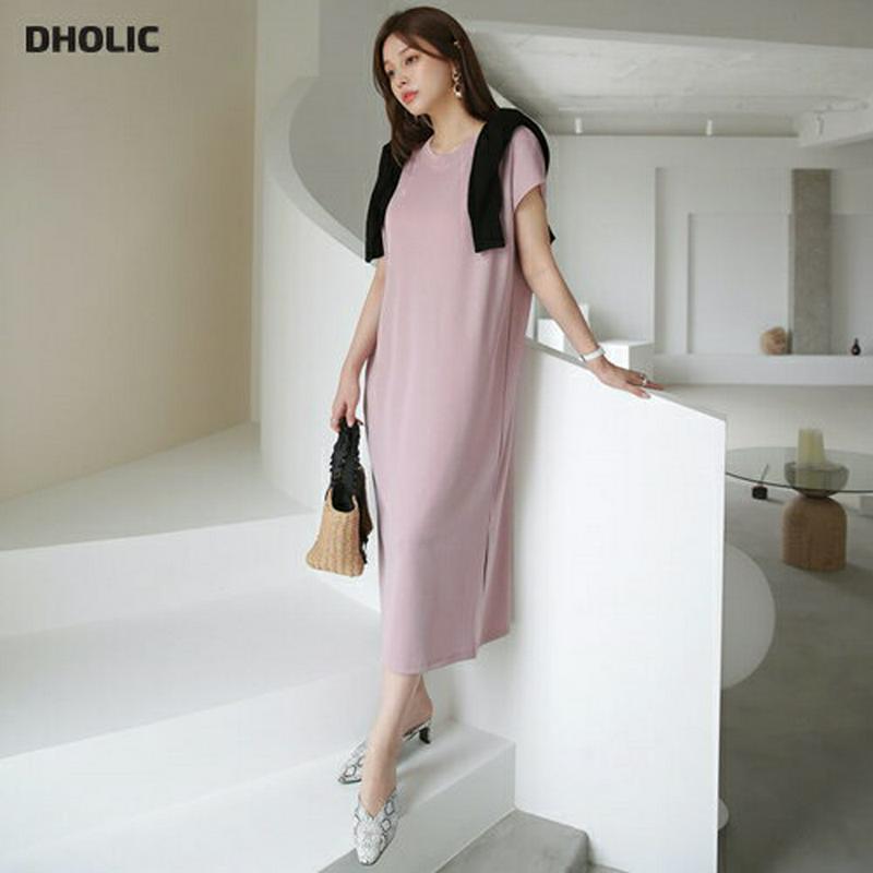 ラウンドネックリブワンピース・全3色・b63111 レディース【ops】【韓国 ファッション ワンピース ロング ロングワンピー