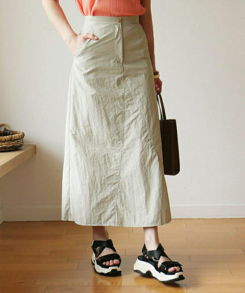 【新作10%OFF】Aラインスカート・全2色・t60389 レディース【sk】【韓国 ファッション ボトムス スカート ロング丈