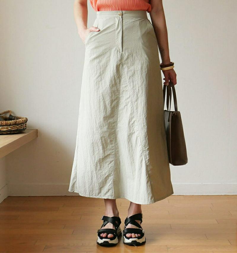 【新作10%OFF】Aラインスカート・全2色・t60389 レディース【sk】【韓国 ファッション ボトムス スカート ロング丈