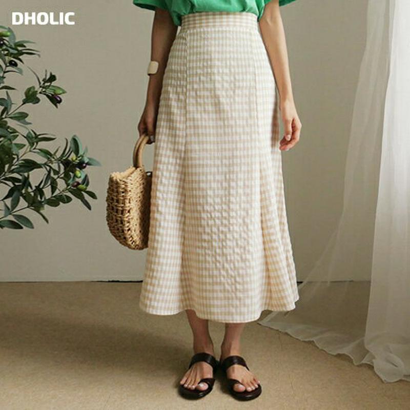 【新作10%OFF】バックゴムチェックスカート・全3色・b60390 レディース【sk】【韓国 ファッション ボトムス 柄 スカ