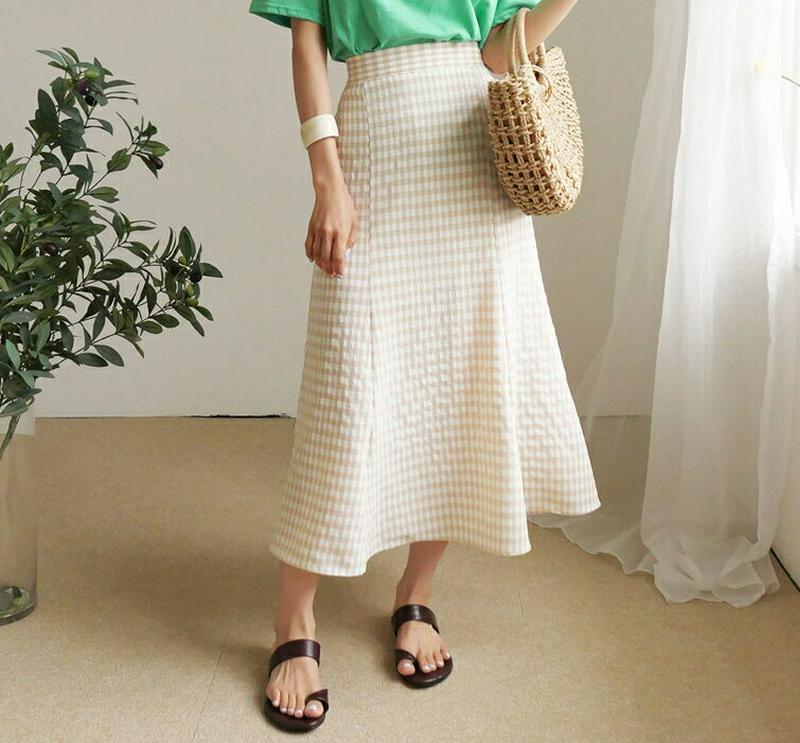 【新作10%OFF】バックゴムチェックスカート・全3色・b60390 レディース【sk】【韓国 ファッション ボトムス 柄 スカ
