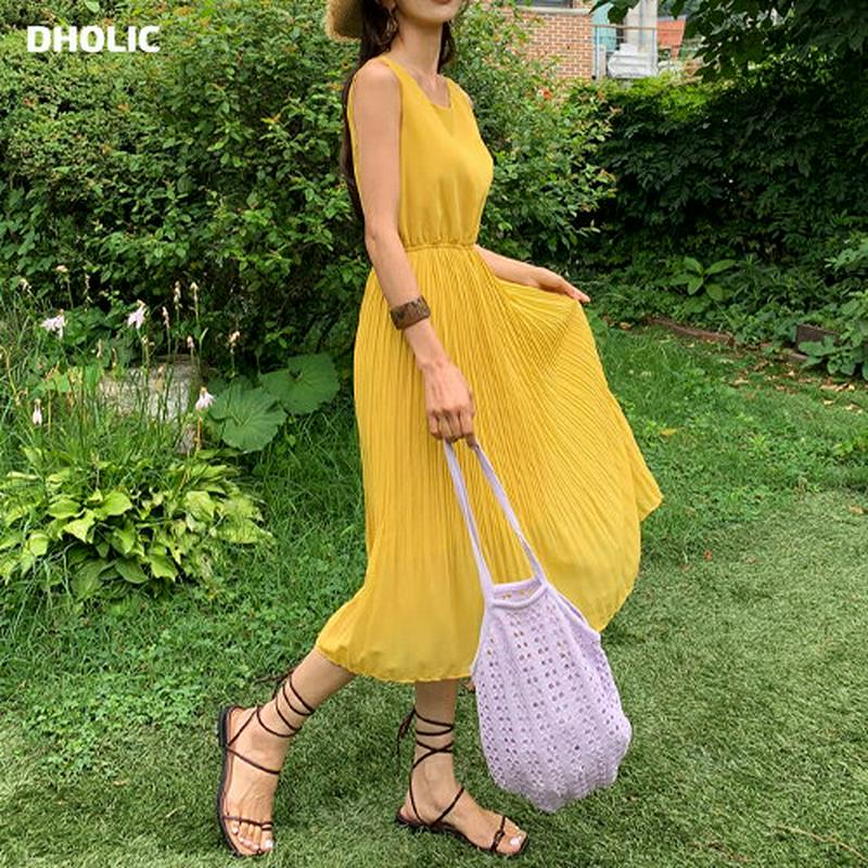 【新作10%OFF】スリーブレスプリーツワンピース・全3色・b60379 レディース【ops】【韓国 ファッション ワンピース 