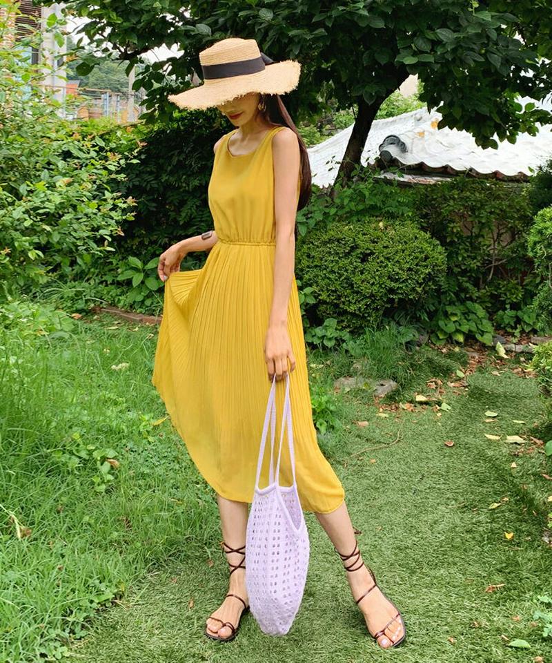 【新作10%OFF】スリーブレスプリーツワンピース・全3色・b60379 レディース【ops】【韓国 ファッション ワンピース 