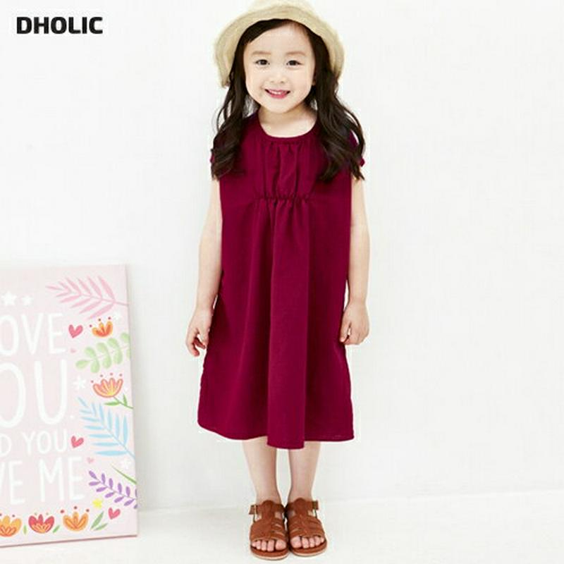 ギャザーラインスリーブレスワンピース・p004121・キッズ 【3~8才】【ops】【韓国 ファッション ワンピース ミディ ミドル 膝丈 膝上 ロング ノースリーブ スリーブレス 無地 女の子 お出かけ 通学 通園 子供 子供服 小学生 夏】【KIDS】