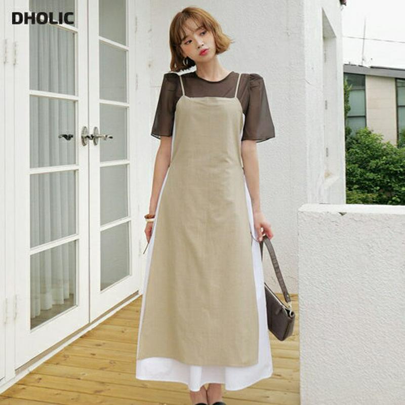 【新作10%OFF】コントラストリボンワンピース・全2色・t60403 レディース【ops】【韓国 ファッション ワンピース ロ