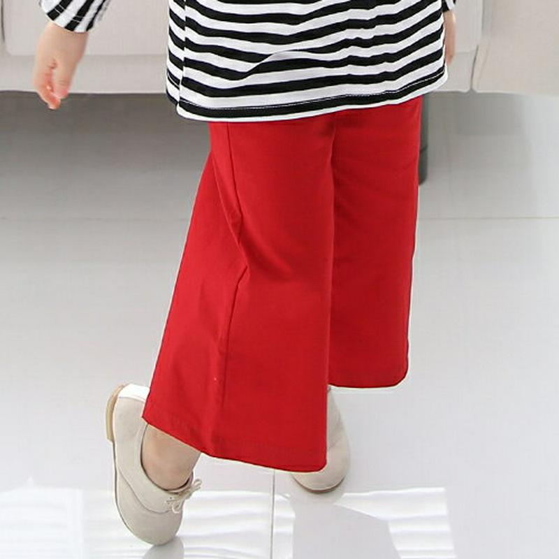 コットンワイドパンツ・p002656・キッズ 【3~8才】【pt】【韓国 ファッション ボトムス パンツ ズボン ロング ワイド ストレート 無地 ウエストゴム 無地 女の子 男の子 お出かけ 通学 通園 コットン100 子供 子供服 小学生 夏】【KIDS】