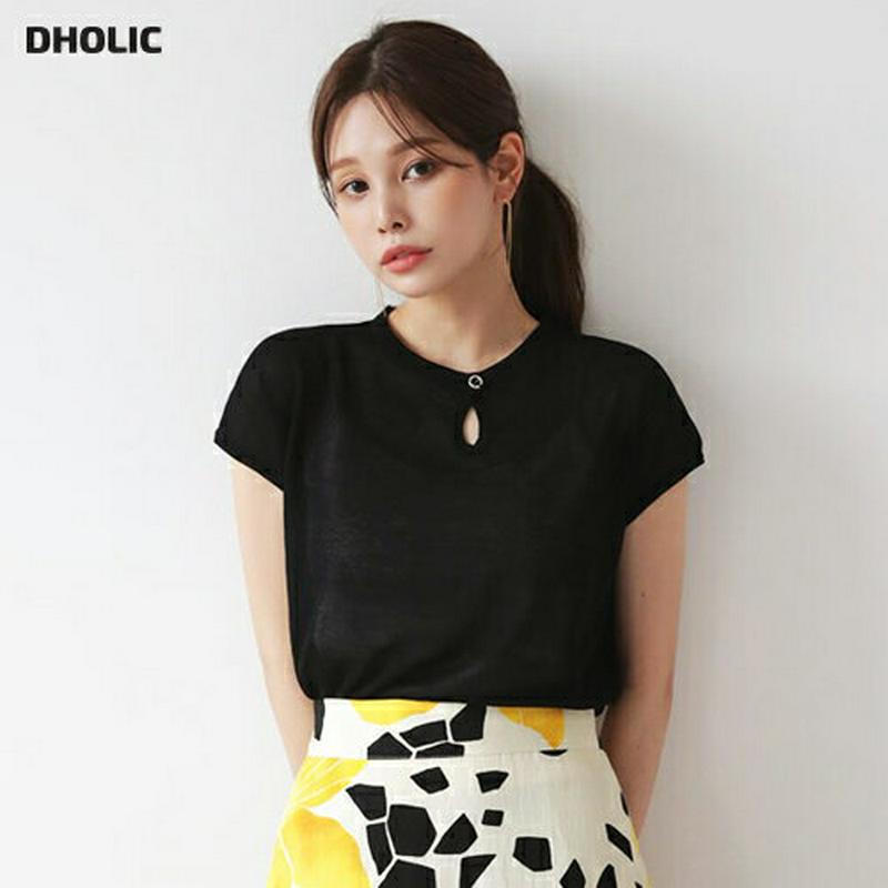 【新作10%OFF】2TYPEネックポイントニット・全3色・b63072 レディース【tops】【韓国 ファッション トップス 