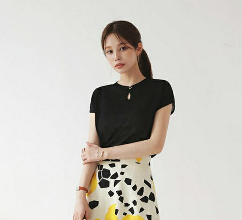 【新作10%OFF】2TYPEネックポイントニット・全3色・b63072 レディース【tops】【韓国 ファッション トップス 