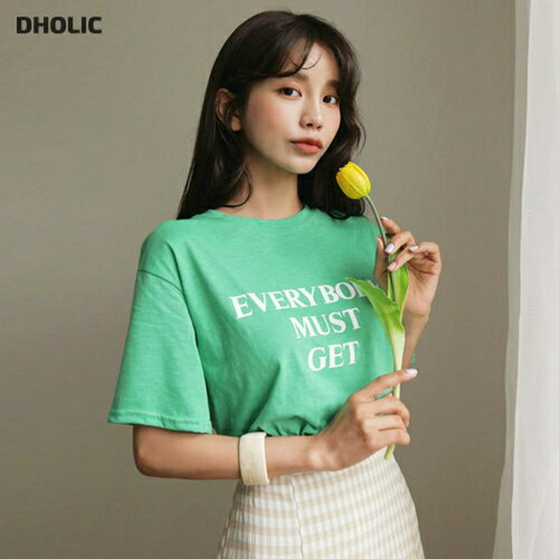 【新作10%OFF】レタリングTシャツ・全4色・b60362 レディース【tops】【韓国 ファッション トップス Tシャツ ロ