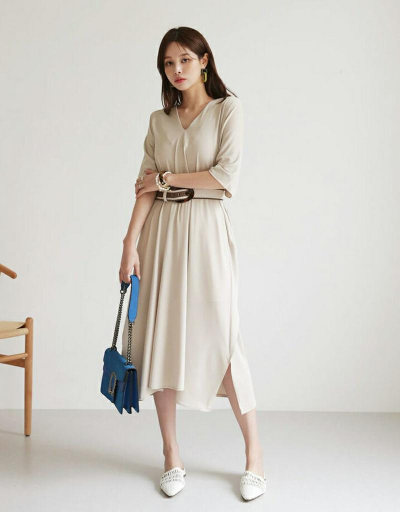 【新作10%OFF】ドルマンスリーブワンピース・全3色・b63082 レディース【ops】【韓国 ファッション ワンピース ミデ