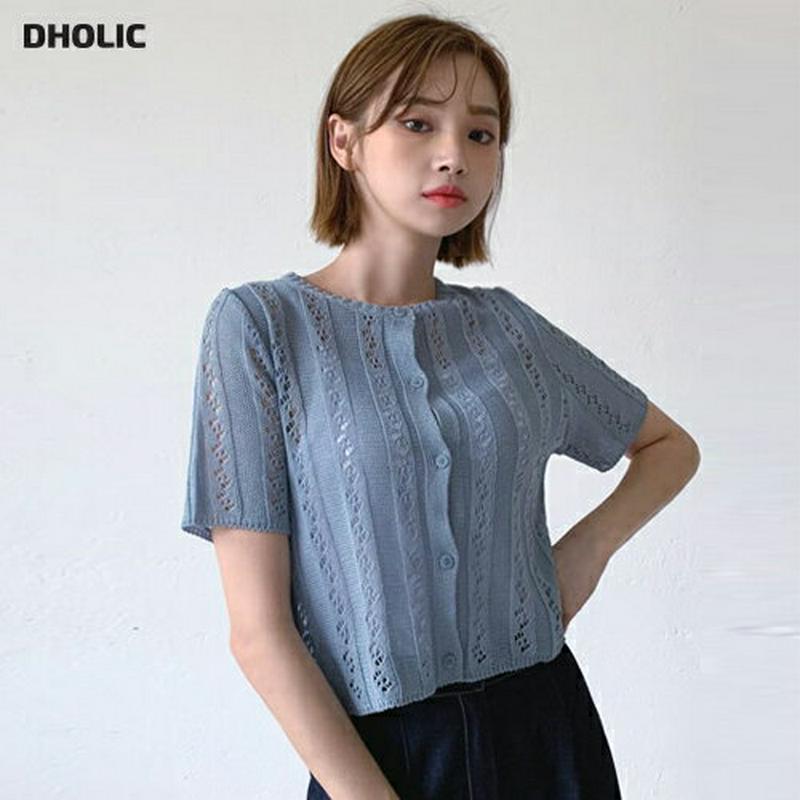 【新作10%OFF】シアーボタンニット・全4色・t60375 レディース【tops】【韓国 ファッション トップス ニット ニッ