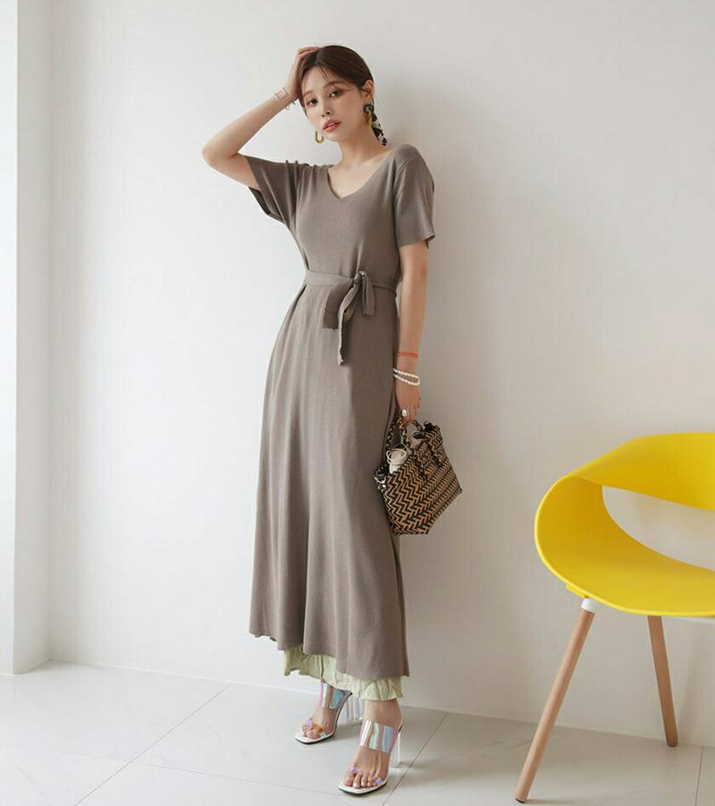 【新作10%OFF】ストラップ付2WAYニットワンピース・全4色・b63084 レディース【ops】【韓国 ファッション ワンピ