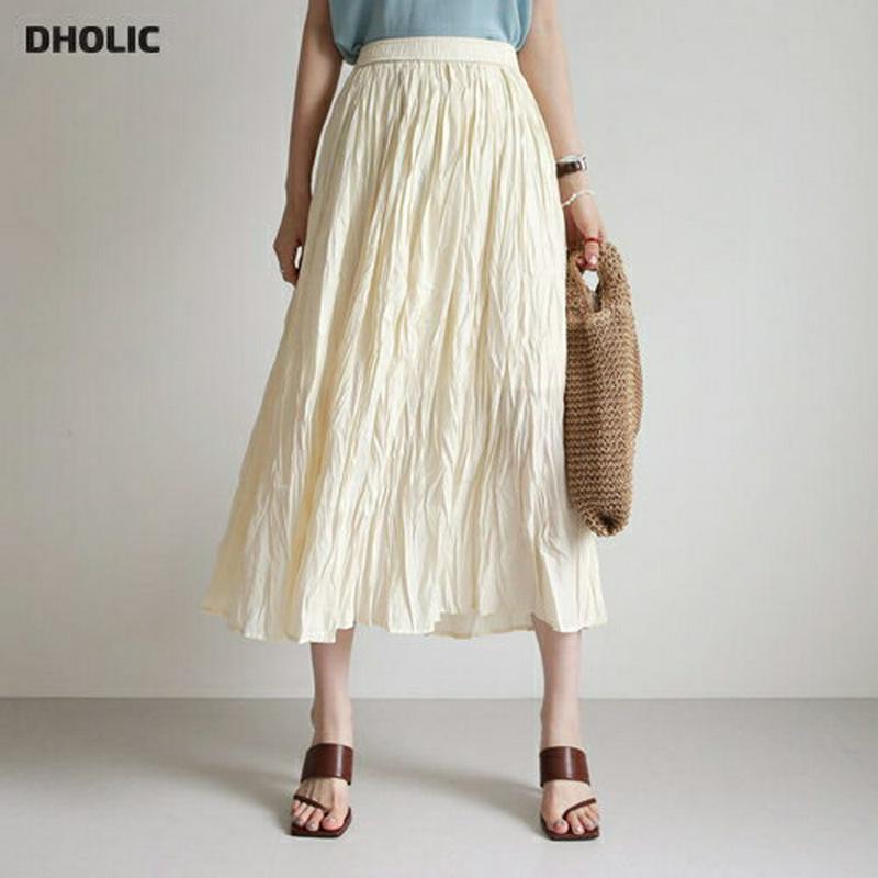 【新作10%OFF】リンクルフレアスカート・全2色・b63094 レディース【sk】【韓国 ファッション スカート ロング ロン