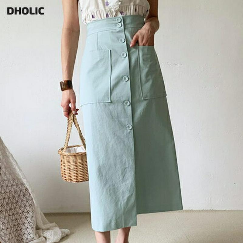 【新作10%OFF】ボタンポケットスカート・全3色・t60391 レディース【sk】【韓国 ファッション スカート ロング ロン