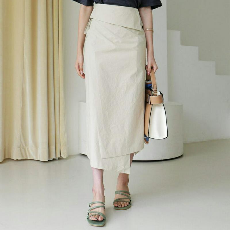 ディテールラップスカート・全3色・t60336 レディース【sk】【韓国 ファッション スカート ロング ロングスカート ラップ