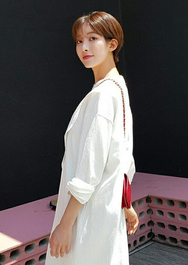 ダイアゴナルスリットロングTシャツ・全4色 b53580 レディース【tops】【人気 トップス Tシャツ 長袖 ロングTシャツ ロング 個性的 ユニーク カジュアル コットン 体型カバー 春 秋】【ハイホリHIHOLLI】