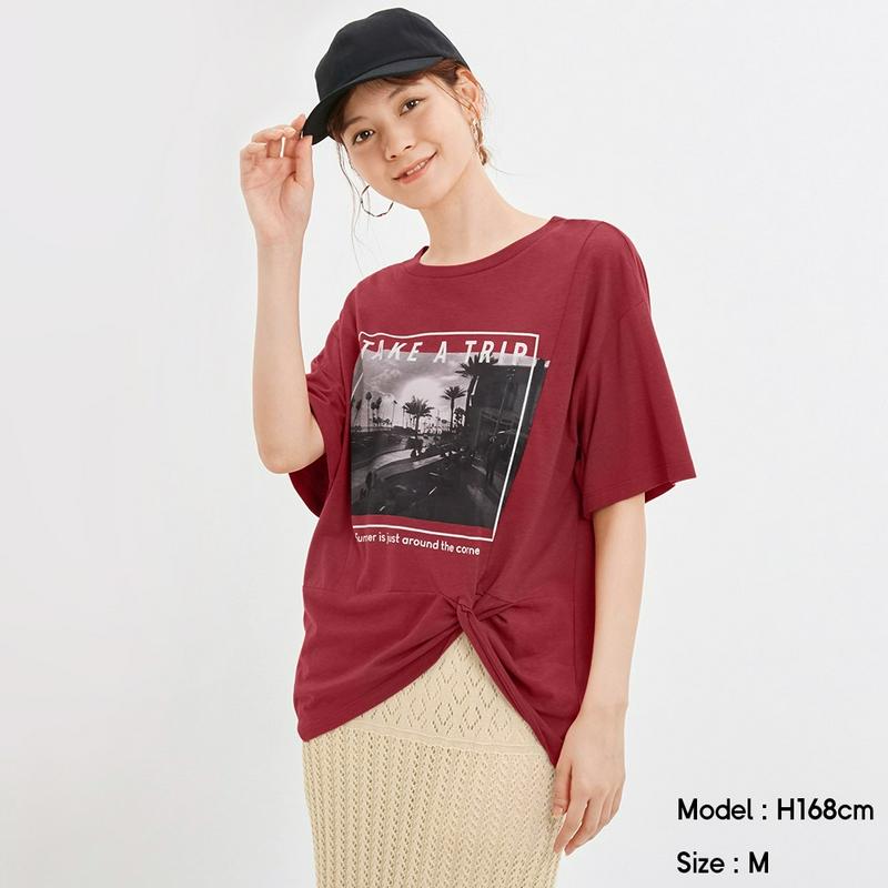 ツイストグラフィックT(5分袖)JN+X