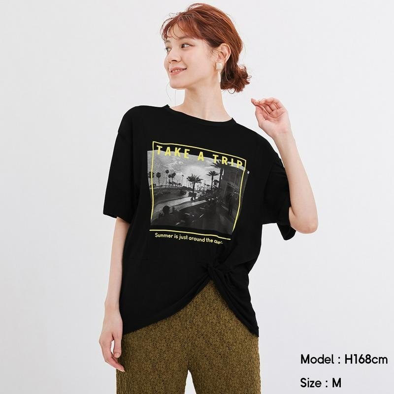 ツイストグラフィックT(5分袖)JN+X
