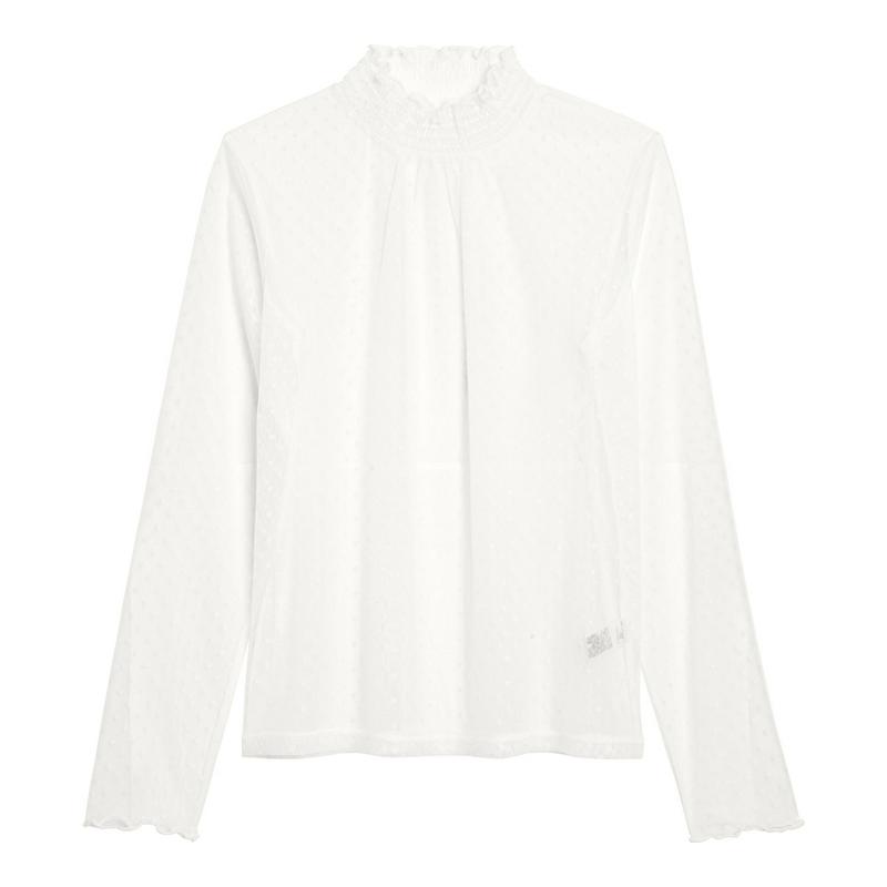 チュールドットハイネックT(長袖)YG+E