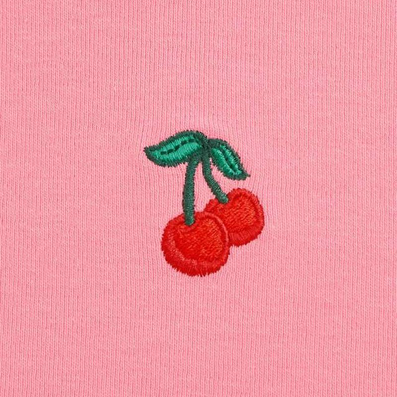 クロップド刺繍T(半袖)(チェリー)Y+E