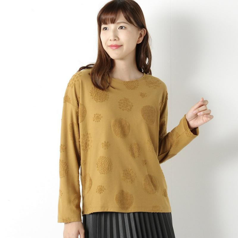 ジャガードドロップショルダーＴシャツ【Ｍ～５Ｌ】（ノージーン/NO JEAN）