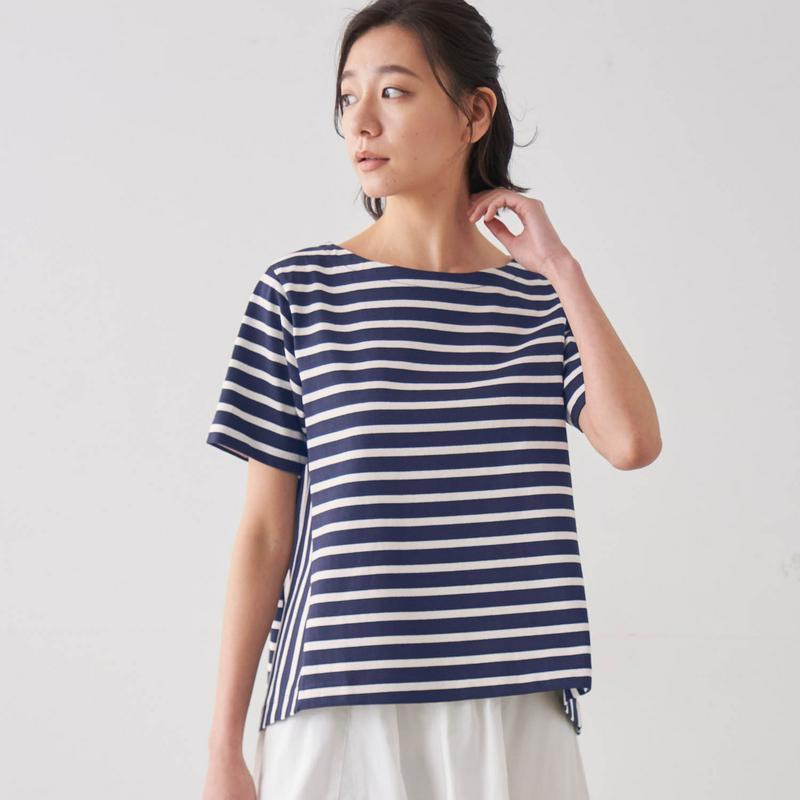 サイド切替え半袖バスクＴシャツ【Ｓ～６Ｌ】