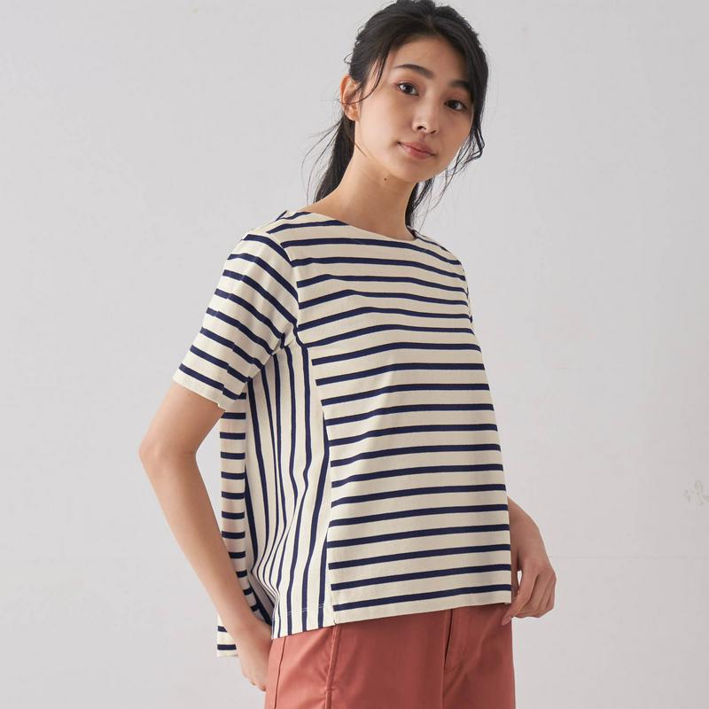 サイド切替え半袖バスクＴシャツ【Ｓ～６Ｌ】