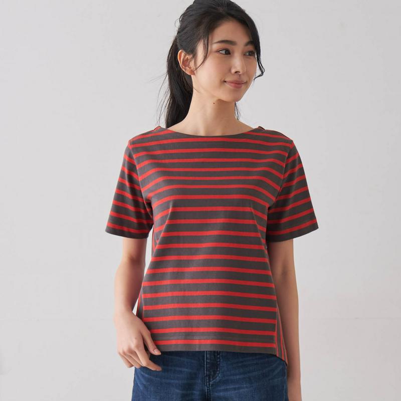サイド切替え半袖バスクＴシャツ【Ｓ～６Ｌ】