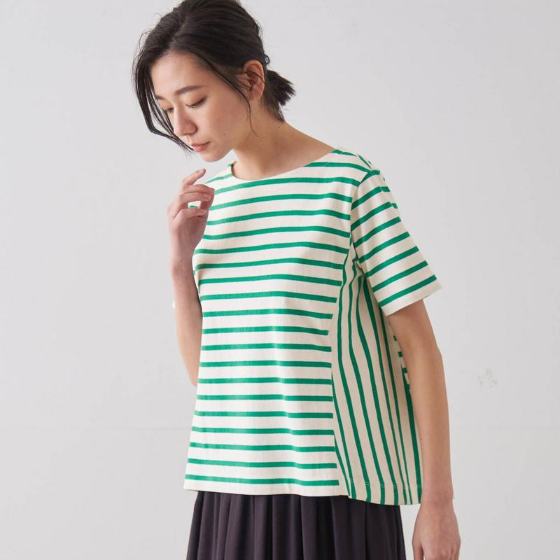 サイド切替え半袖バスクＴシャツ【Ｓ～６Ｌ】