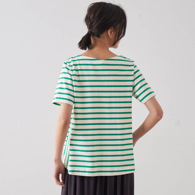 サイド切替え半袖バスクＴシャツ【Ｓ～６Ｌ】