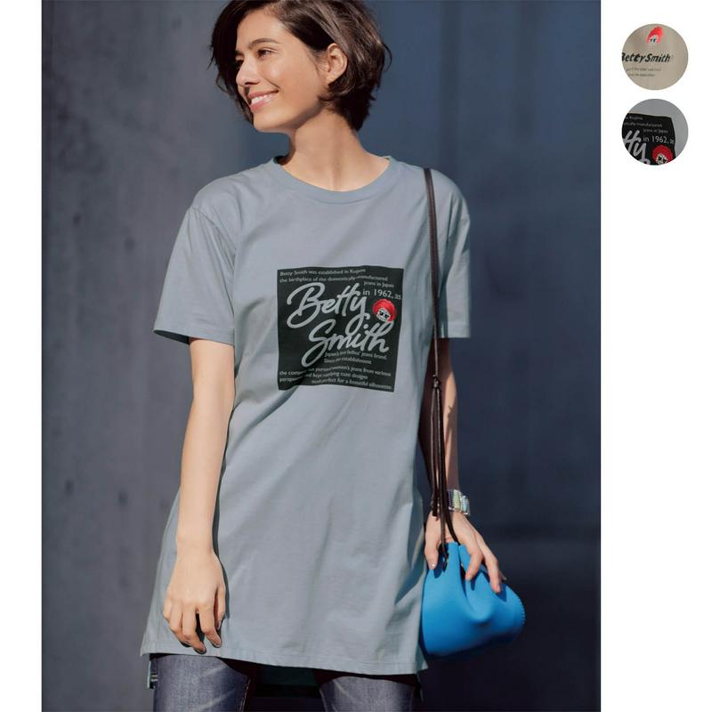 綿１００％チュニックプリントＴシャツ【Ｓ～６Ｌ】（ベティスミス／Betty Smith）