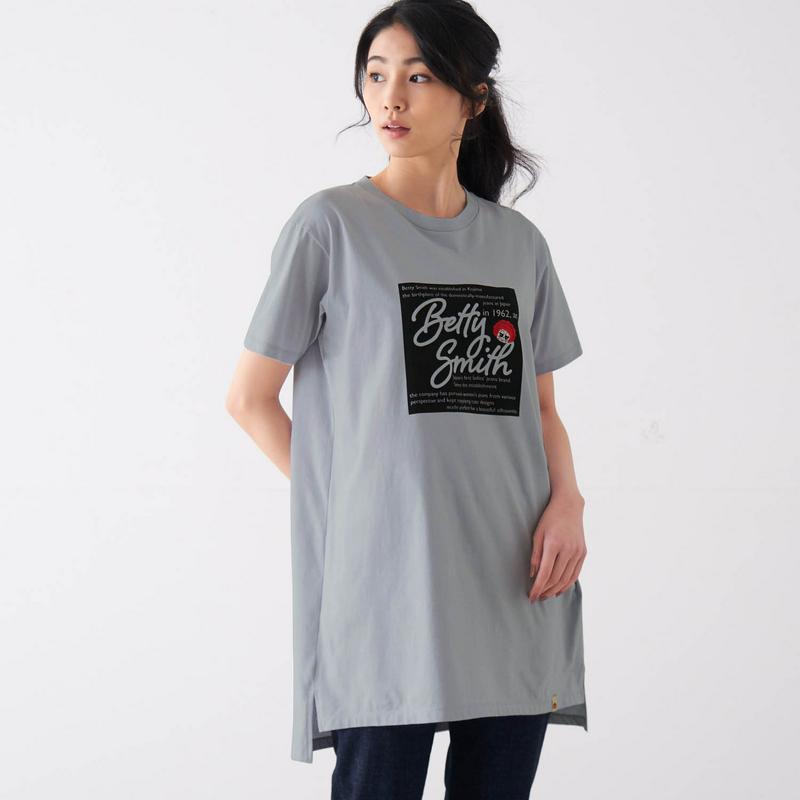 綿１００％チュニックプリントＴシャツ【Ｓ～６Ｌ】（ベティスミス／Betty Smith）