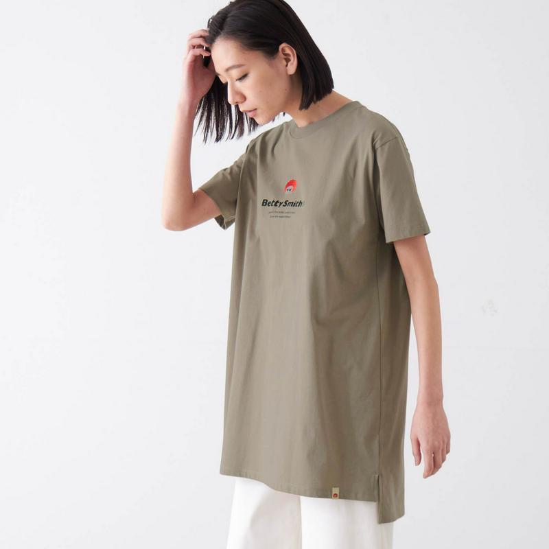 綿１００％チュニックプリントＴシャツ【Ｓ～６Ｌ】（ベティスミス／Betty Smith）