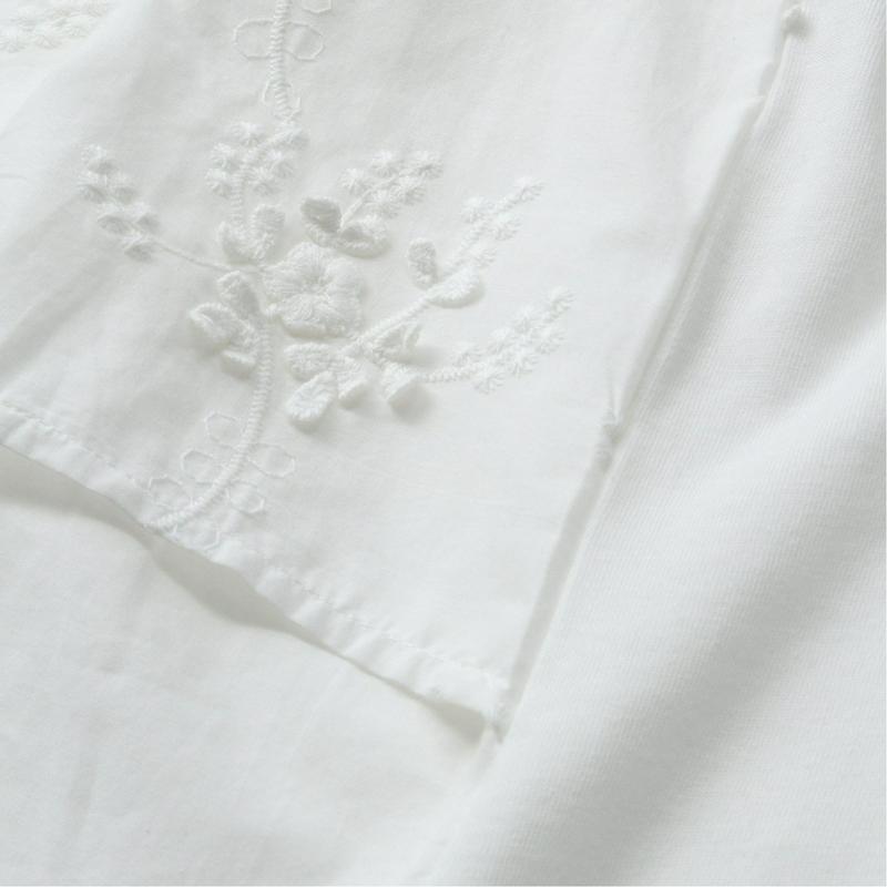 【ｎｏｊｅａｎ】前身刺繍布帛レイヤードＴシャツ【Ｍ～５Ｌ】（ノージーン/NO JEAN）