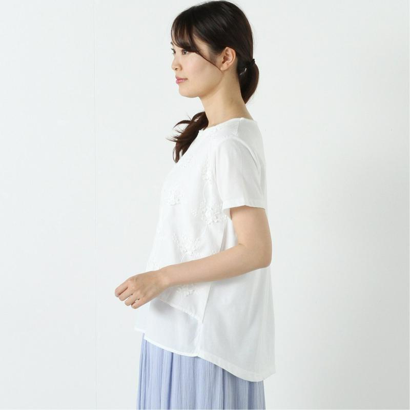 【ｎｏｊｅａｎ】前身刺繍布帛レイヤードＴシャツ【Ｍ～５Ｌ】（ノージーン/NO JEAN）