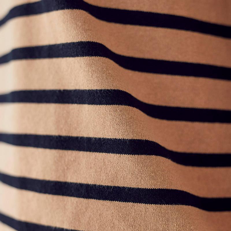 太番手の綿１００％長袖ボーダーＴシャツ