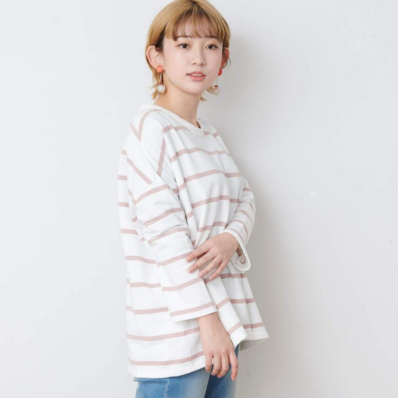９分袖ボーダーＢＩＧＴシャツ【Ｍ～５Ｌ】（ノージーン/NO JEAN）