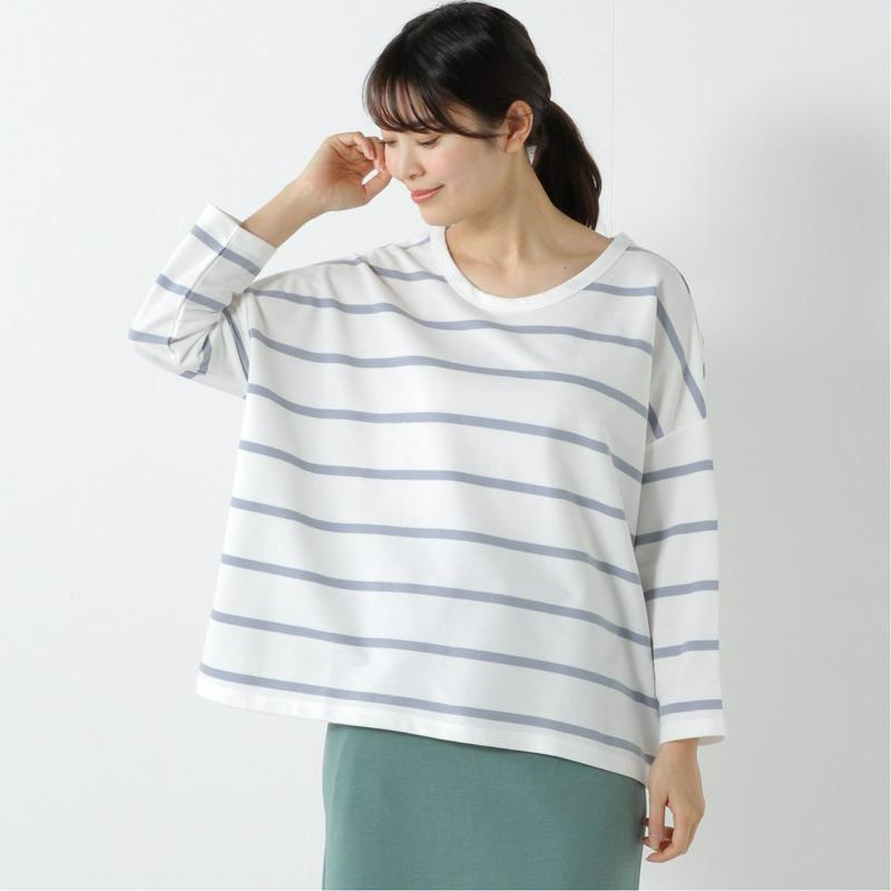 ９分袖ボーダーＢＩＧＴシャツ【Ｍ～５Ｌ】（ノージーン/NO JEAN）