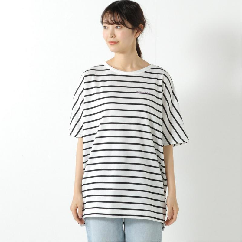 【コンバース】先染めボーダーガーゼミニ裏毛ドルマンＢＩＧＴシャツ【Ｍ～３Ｌ】（コンバース/CONVERSE）