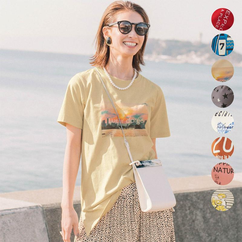 綿１００％のチュニックプリントＴシャツ【Ｓ～６Ｌ】