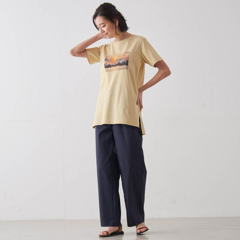 綿１００％のチュニックプリントＴシャツ【Ｓ～６Ｌ】
