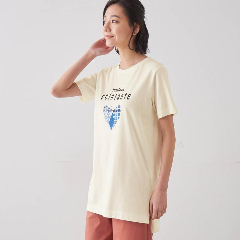 綿１００％のチュニックプリントＴシャツ【Ｓ～６Ｌ】