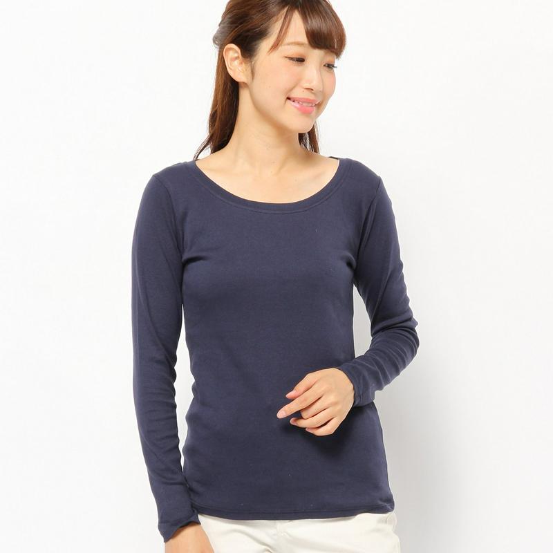 フライス生地でしっかりした綿混長袖Ｔシャツ【Ｍ～４Ｌ】（manoamano／マノアマノ）
