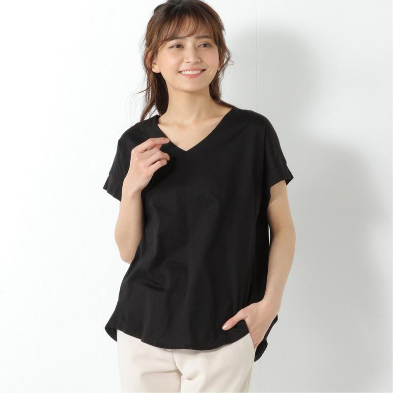 防臭・接触冷感機能◎綿１００％バイオシルケットＶネックカットソー【Ｍ～４Ｌ】（マルピオーネ/marpione）
