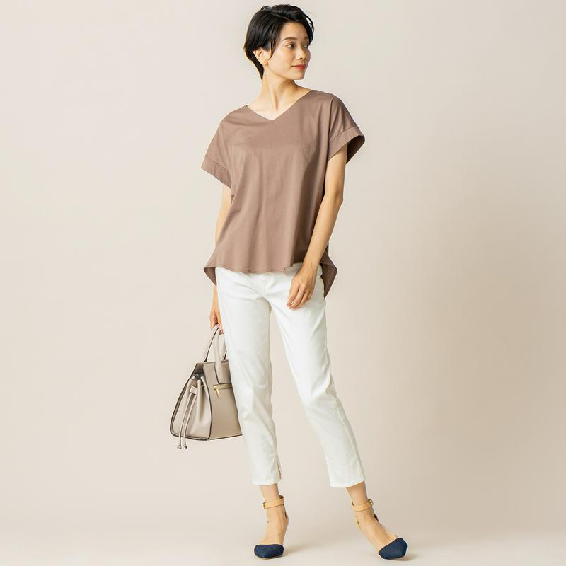 防臭・接触冷感機能◎綿１００％バイオシルケットＶネックカットソー【Ｍ～４Ｌ】（マルピオーネ/marpione）