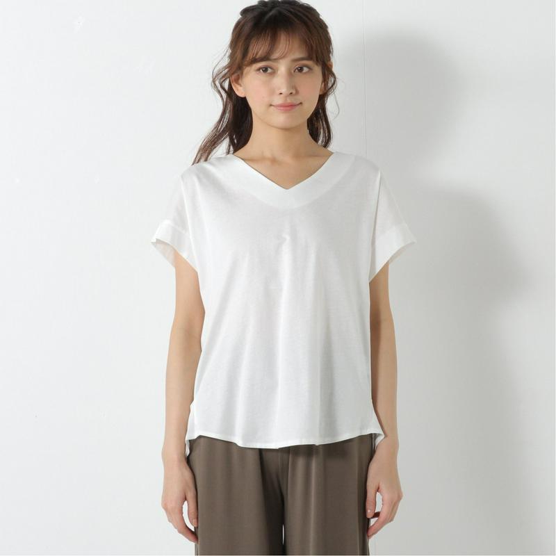 防臭・接触冷感機能◎綿１００％バイオシルケットＶネックカットソー【Ｍ～４Ｌ】（マルピオーネ/marpione）
