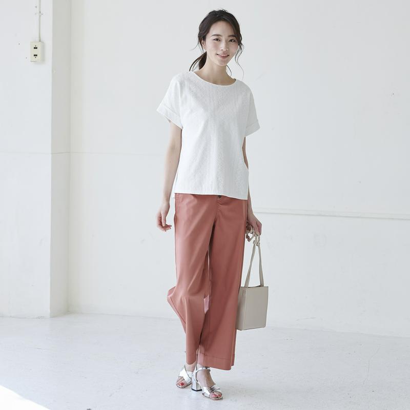 前身頃コットンレースＴシャツ【Ｓ～６Ｌ】
