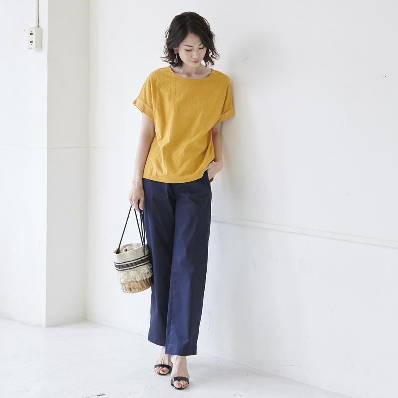 前身頃コットンレースＴシャツ【Ｓ～６Ｌ】