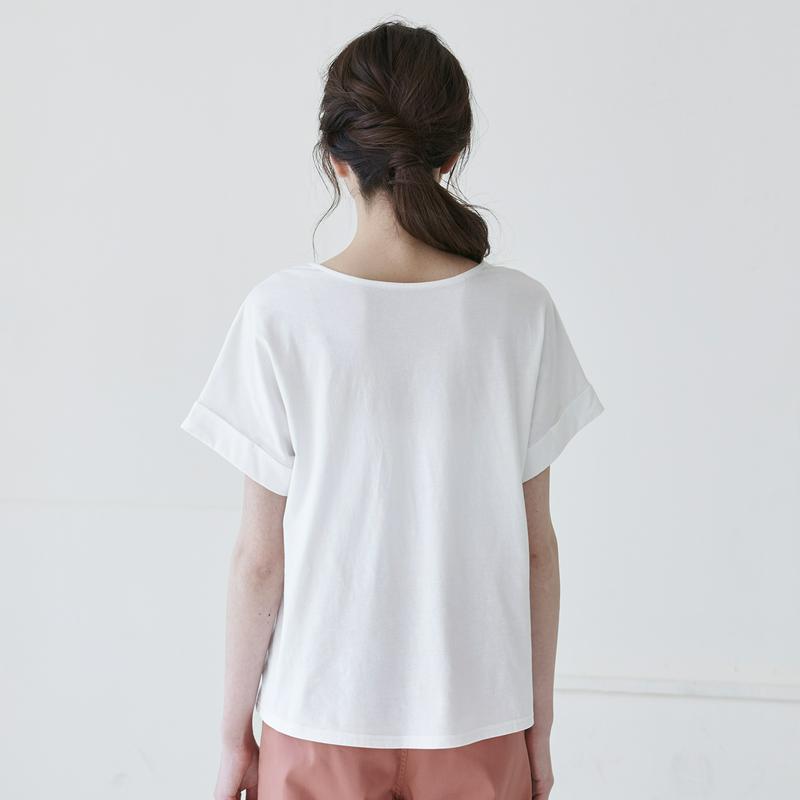 前身頃コットンレースＴシャツ【Ｓ～６Ｌ】